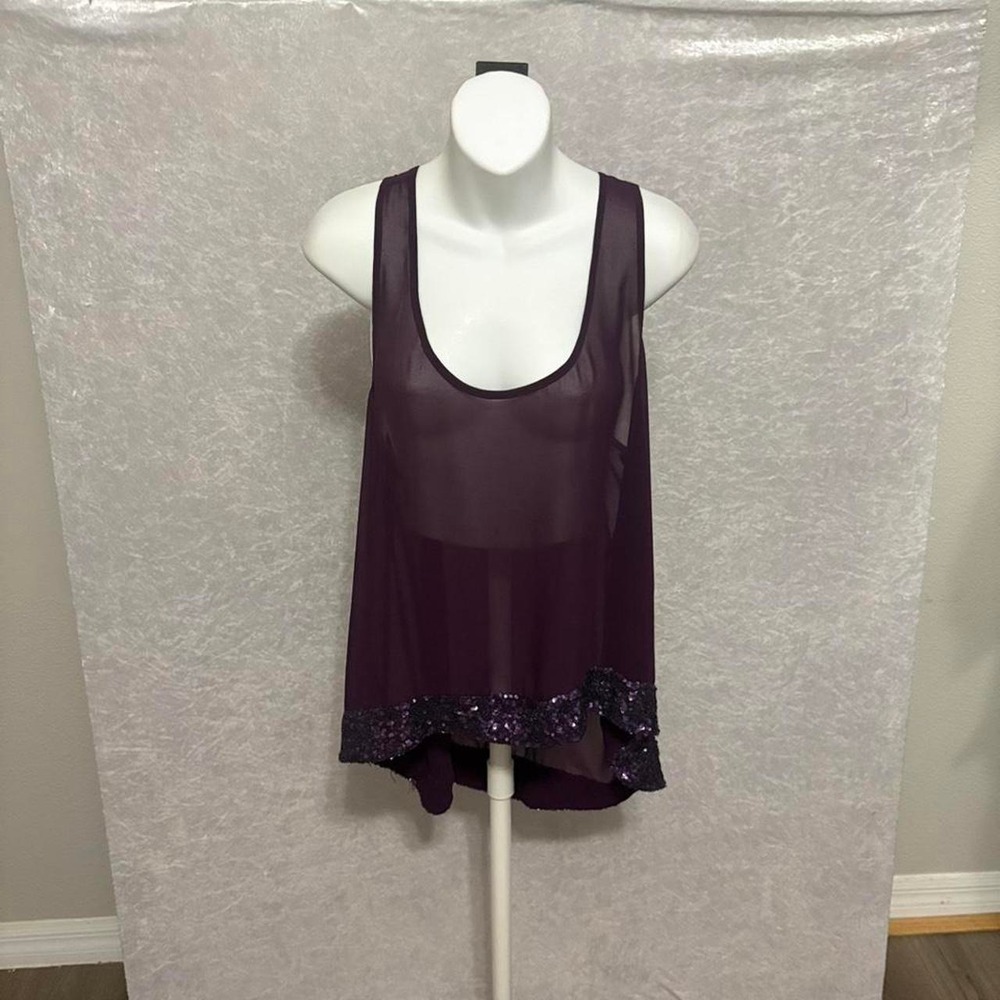 Y2K purple sequin tank top Massimo size extra large